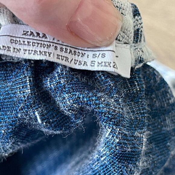 Zara Trafaluc Blue and White Crop Top‎ - Picture 4 of 8